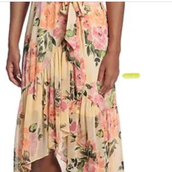 LONDON Times Cold Shoulder Ruffle Midi Dress Size 12P NWT - Picture 4 of 10